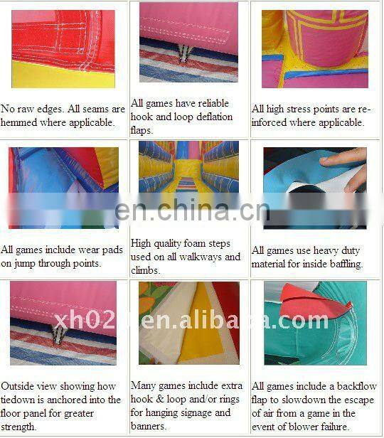 Hot Salller endless fun outdoor or indoor commercial grade Vinyl tarpaulin C105 combo inflatabes commercial