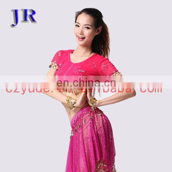 Egyptian style hanging coins belly dance costume top for women S-3008#