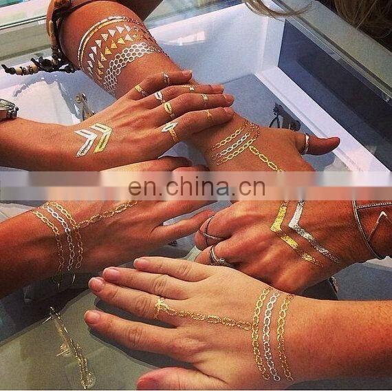 Metallic Gold Temporary Finger Tattoo Sticker