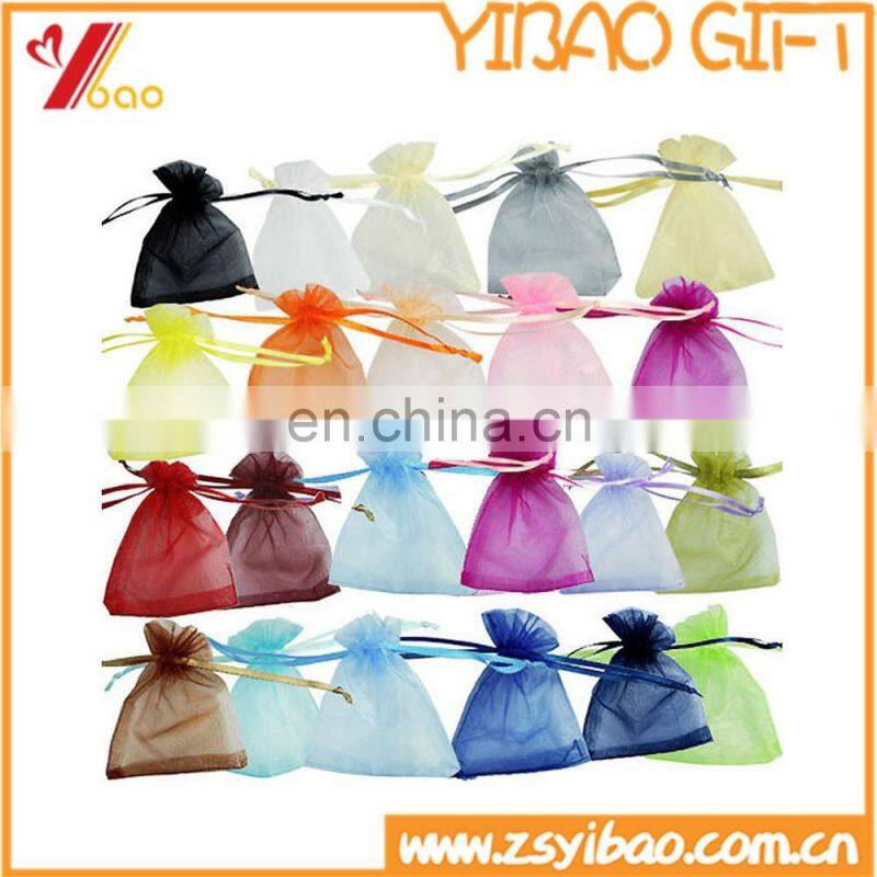 2017 Colorful organza drawstring gift bag for Christmas decoration/Organza gift bags