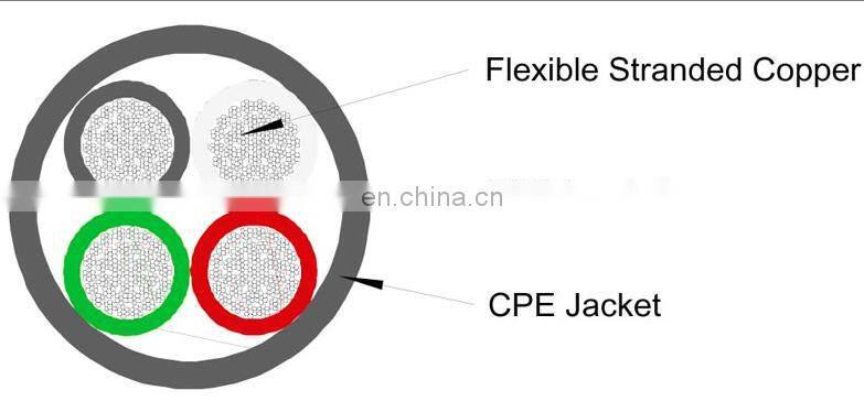 UL listed cable 2*4 AWG flexible cord CU/EPR/CPE SOOW cable