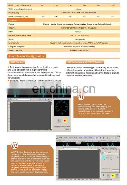 600KN 60TON Precise hydraulic instron used universal tensile testing machine price