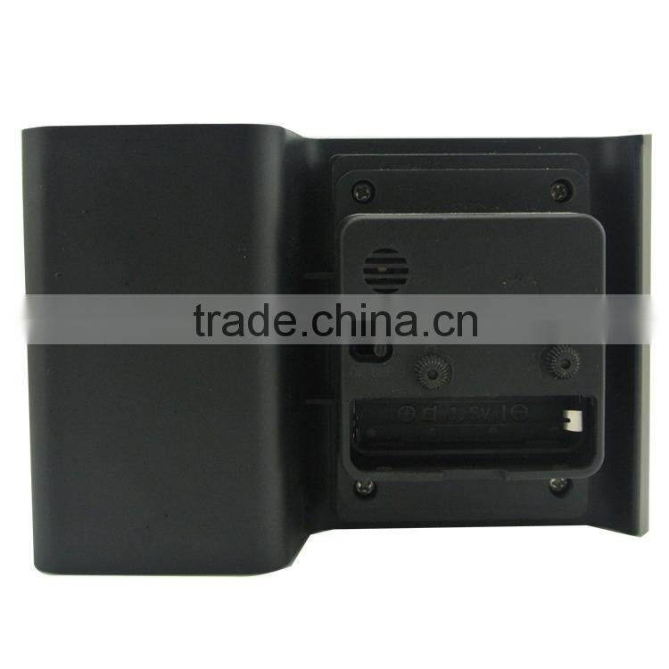 analog clock with photo frame and pen holder