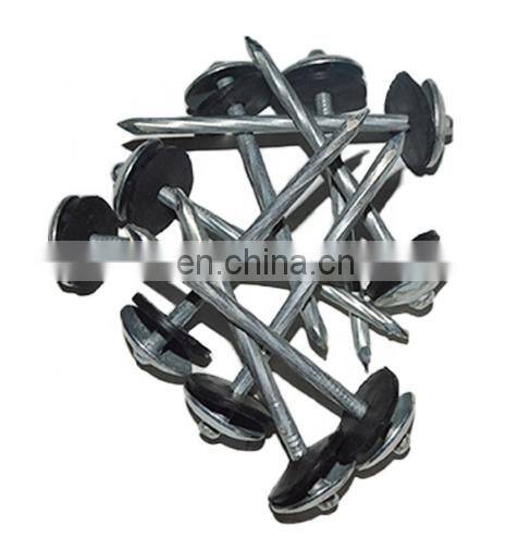 Hot sale galvanized umbrella roofing nails with rubber washer in Peru from XINHAI nail manufacturer