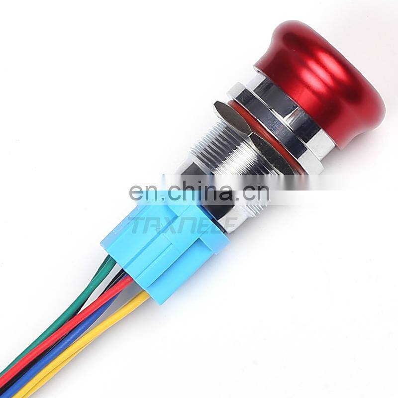 19mm 22mm Emergency STOP Push Button Switch 1NO1NC 2NO2NC Waterproof Stainless Steel Mushroom Metal Aluminum