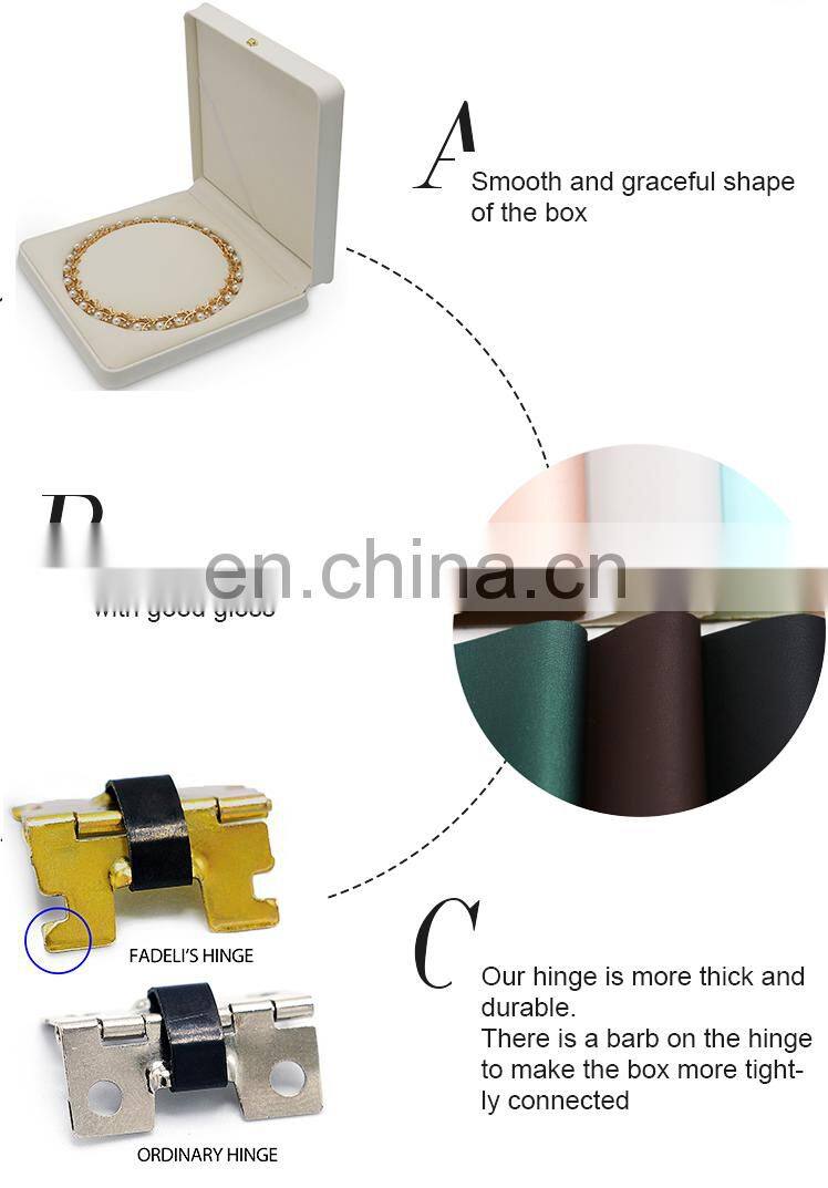 Custom logo printed luxury leather jewelry box big necklace box