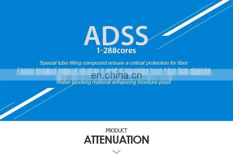 ADSS 24/48/96/144 Core Single mode Loose tube Overhead Outdoor 80M 120M 100M Span Fiber Optical Fiber Cable Price