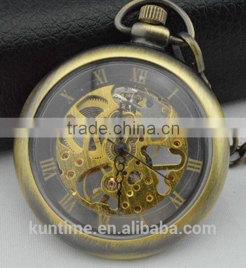 Mens digital pocket watch japan mechanical movt analog digital display