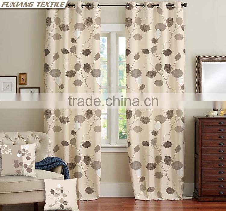 Doris Branch Pattern Printed Bedroom Window Curtains