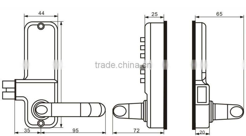OSPON MECHANICAL KEYPAD ENTRY KEYLESS GLASS DOOR LOCK OS2219TL