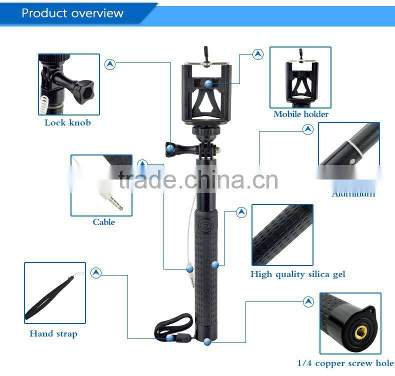 Aluminum forging extendable handheld wired monopod