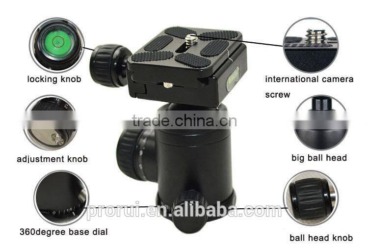 Fashionable cheap ball aluminum camera tripod wholesale with ball head for professional photography