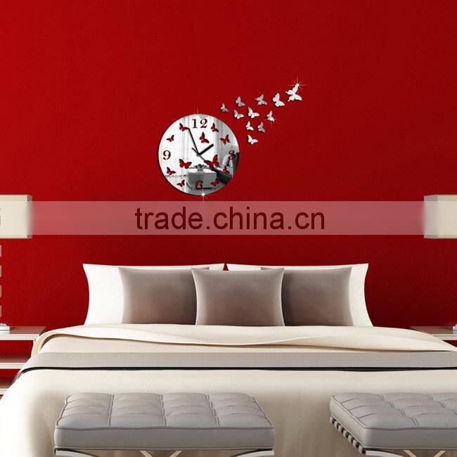 2015 new style DIY butterfly wall clock theme