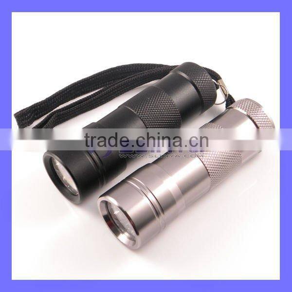 Aluminium Keychain UV Flashlight with 12 LED Hightlight Torch