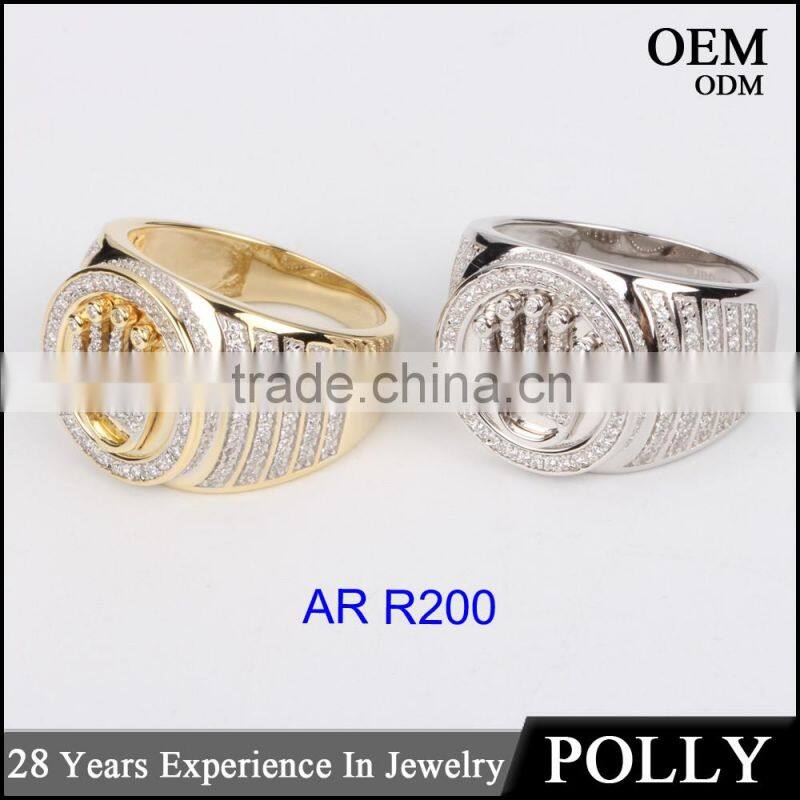 China wholesale 925 silver jewelry iced out hip hop ring mens