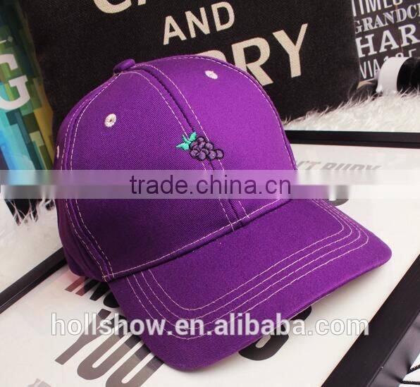 2016 Newest Fashion Simple Fresh Fruit Embroidery Men Women Curve Brim Plain Baseball Caps