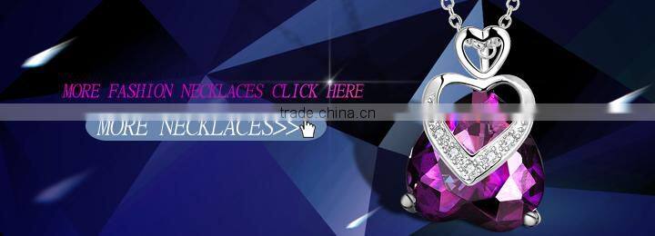 necklace jewelry design in hollow style with blue big zircon