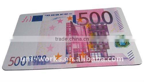 Natural rubber money computer mousepad