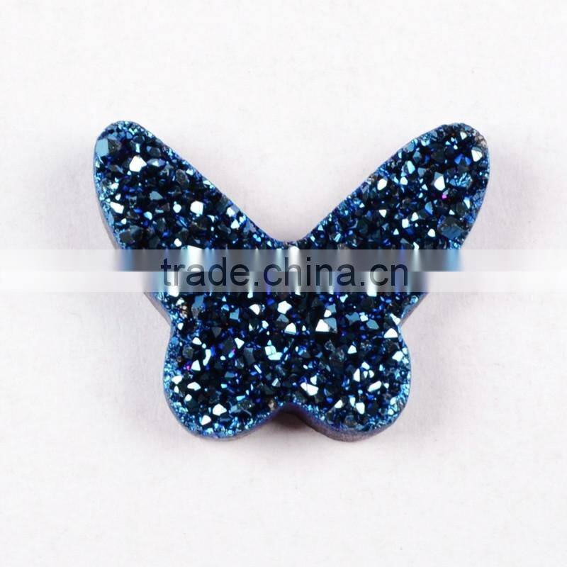 Natural titanium blue butterfly agate drusy angel druzy wings cabochons