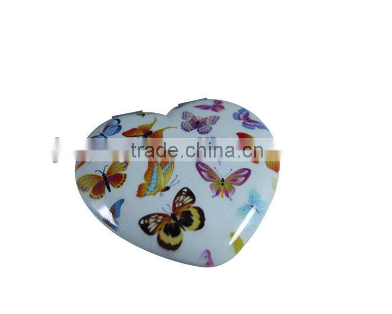 customized heart shape make up mirror