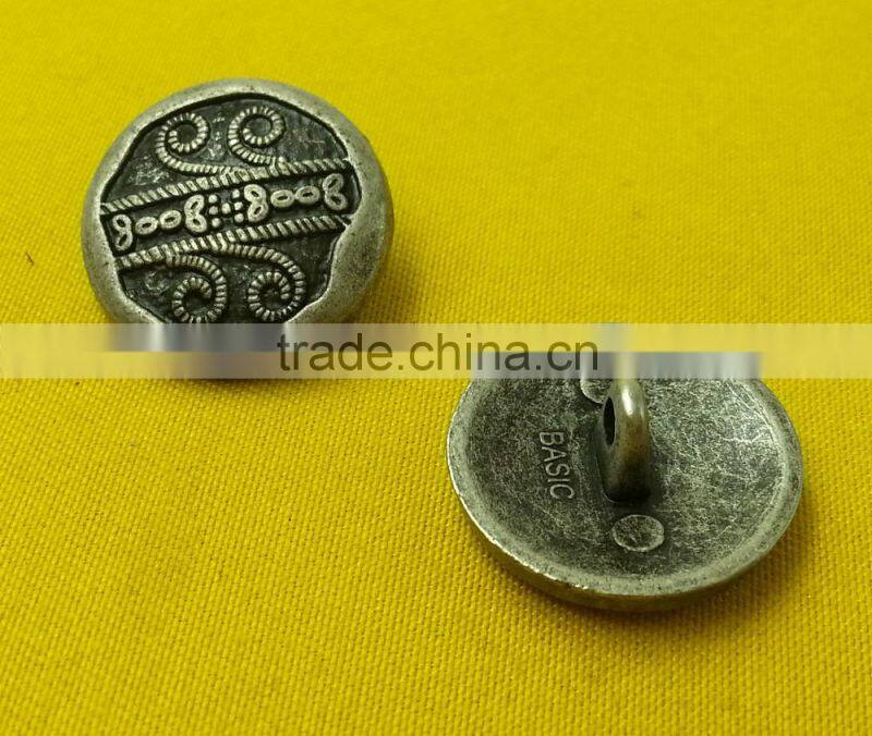 20mm High Quality Anti-silver NF color Metal Shank Button -- MJ1543