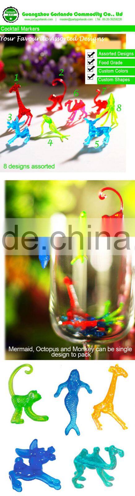 food coloring disposable plastic cocktail wine glass marker