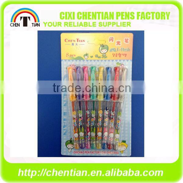 Alibaba China Supplier Colorful Glitter Ink Pen