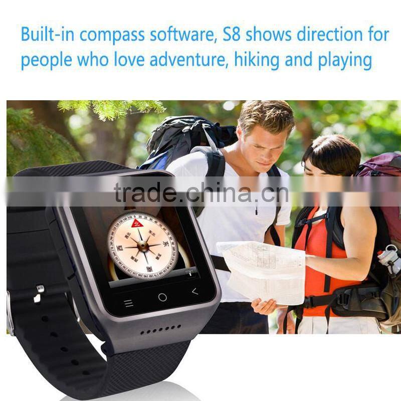 5.0M camera 3G WCDMA 2100 WiFi GPS smart watch android 4.4