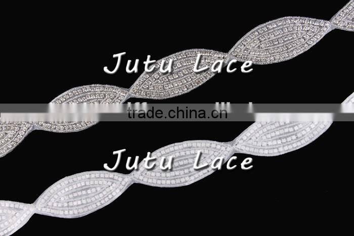 Fancy Decoration custom elegant wedding dress accessories / fashion bridal tiara / wholesale crystal pearl rhinestone waistband