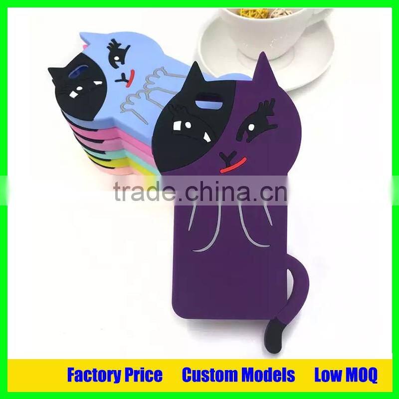 Cute cat 3d phone case for iphone 5s silicone phone case