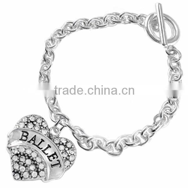 Genuine Austrian Clear Crystal Registered Nurse "ETM" Charm Chain Link Bracelet