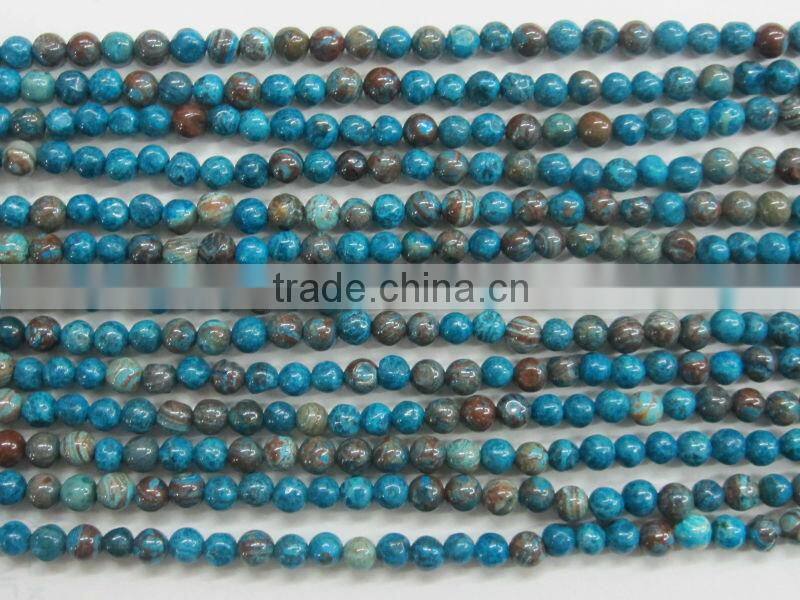 Loose gemstone blue jasper faceted round bead