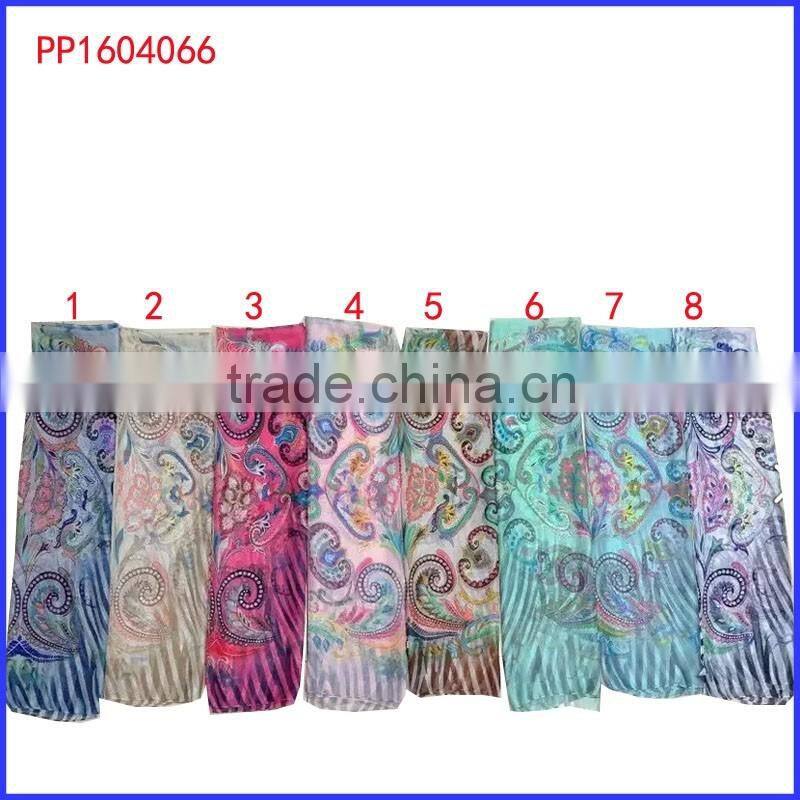 Wholesale leopard chiffon cashew nuts printing chiffon hijab scarf