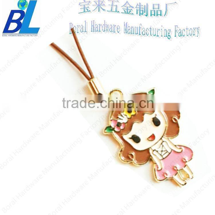 Fancy die casted metal cartoon cat decorations for mobile phone