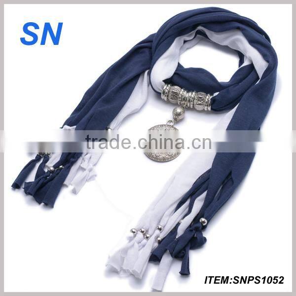 Multi color hand made rainbow color cross pendant jewelry scarf