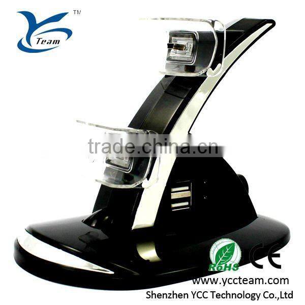 HOT game accessories for ps3 controller charger with led light for ps3 controller charger station