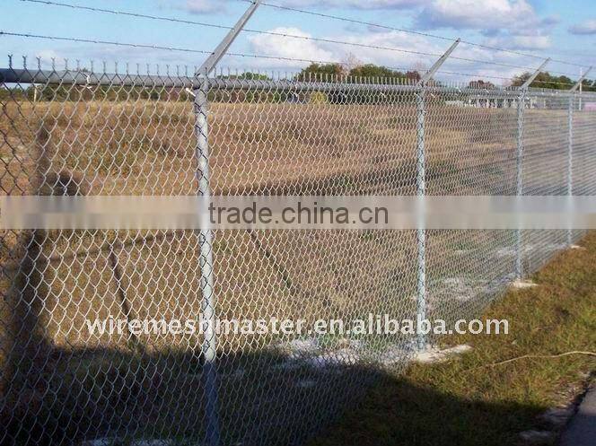 chain link fence with barbed wire
