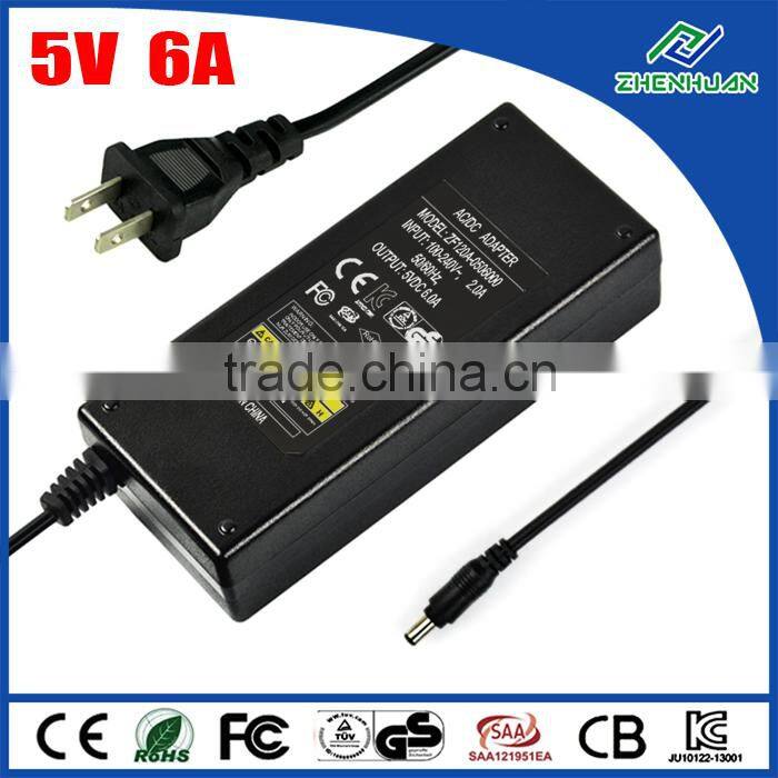 Desktop type power transformer 5V 6A AC power supply with US EU cable