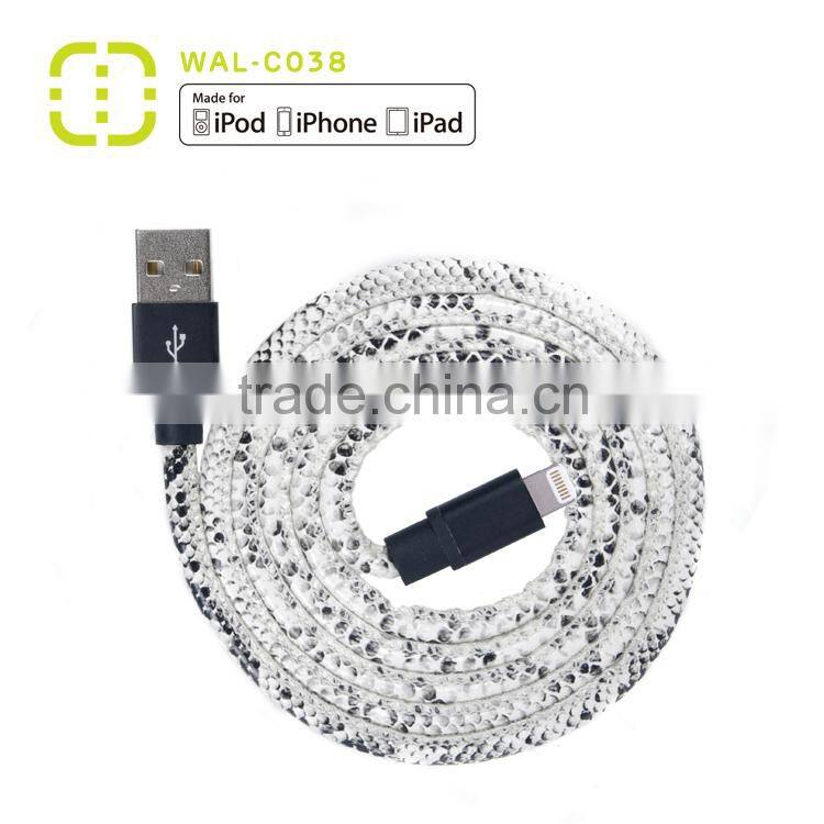 Walnut MFi 8 pin for iphone 5 charging cable