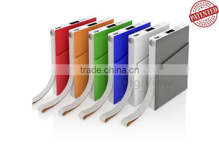 unique 3000mah polymer battery power bank mobile digital charger silicone credit card slot ultra slim size