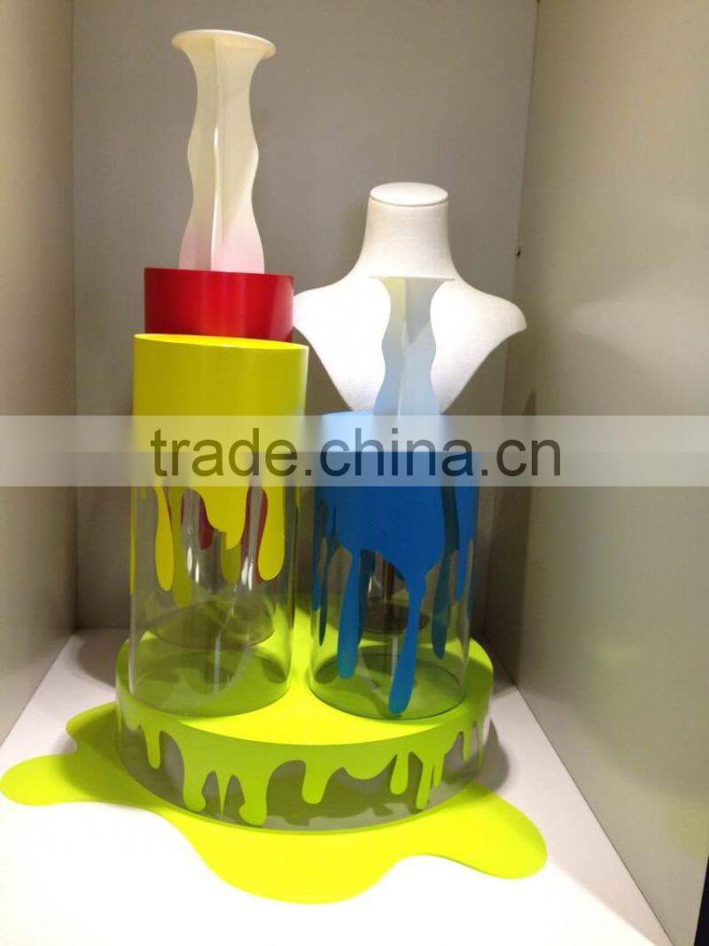 2015 newest jewellery window display props high-end suede jewellery display