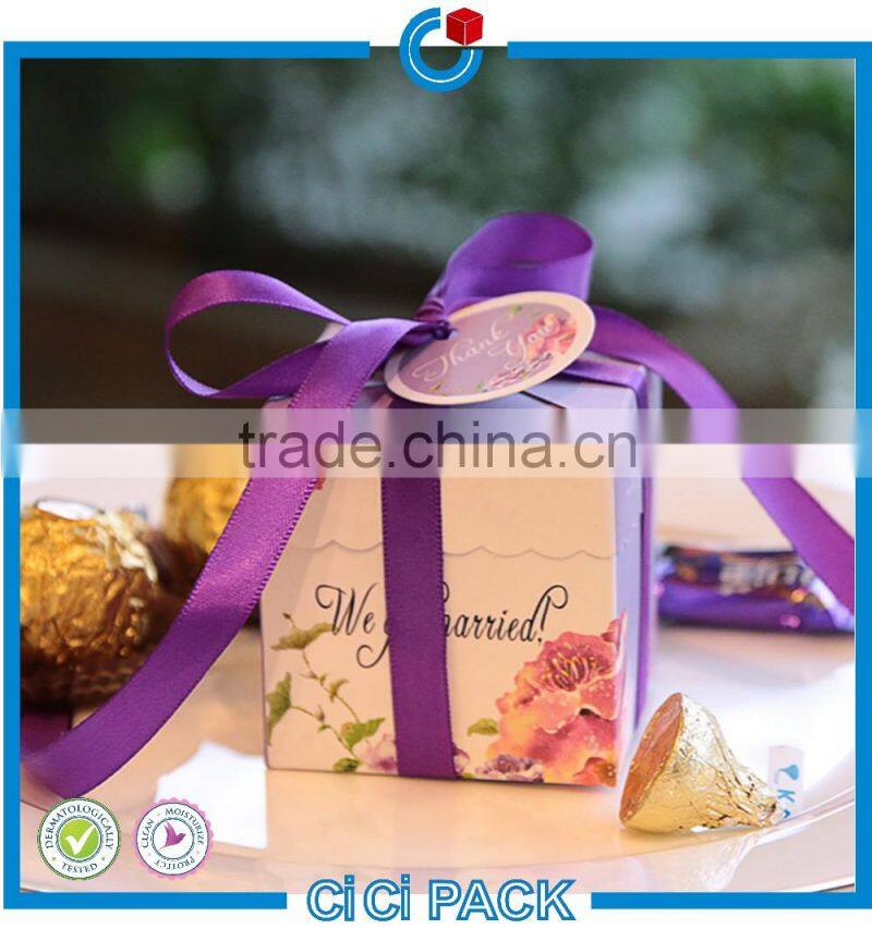 Fashion customized logo paper gift packaging for candy