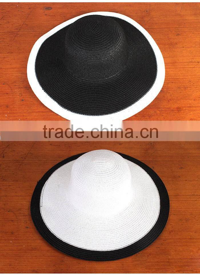 Straw panama fashion wide brim hat fashion floppy ladies dress hats wholesale