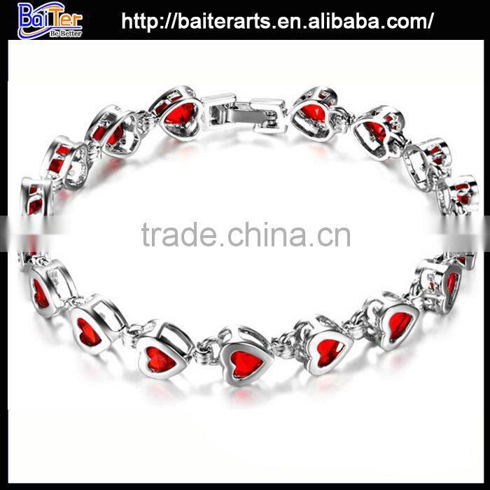 Hot 18K Gold Plated Copper Womens Multi Colored Stone Bracelet With Multi Colors