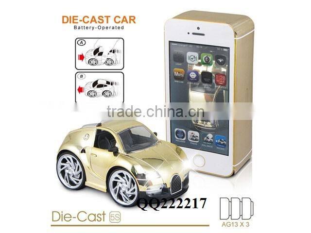 1:28 Hand-Driven Reaction Plated Metal toy car with light &music