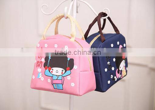2016 lovely Japanese girl insulated lunch cooler bag