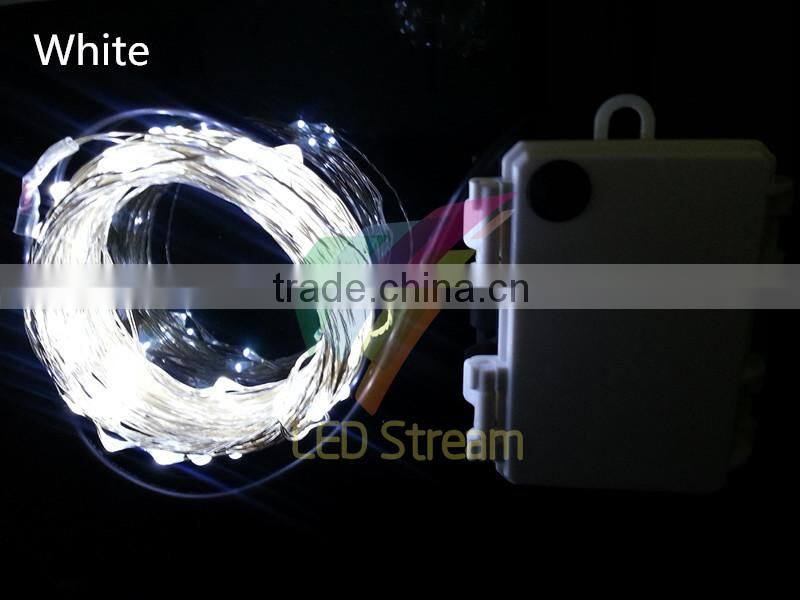 Waterproof Timer 10M 100 leds Silver copper wire string lights outdoor Christmas lighting