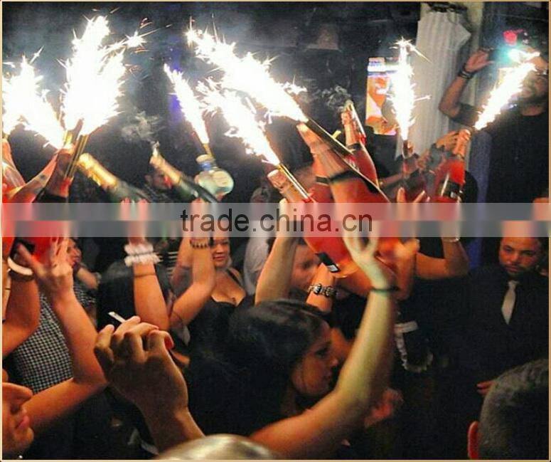Assorted colored flame champagne bottle sparklers fireworks
