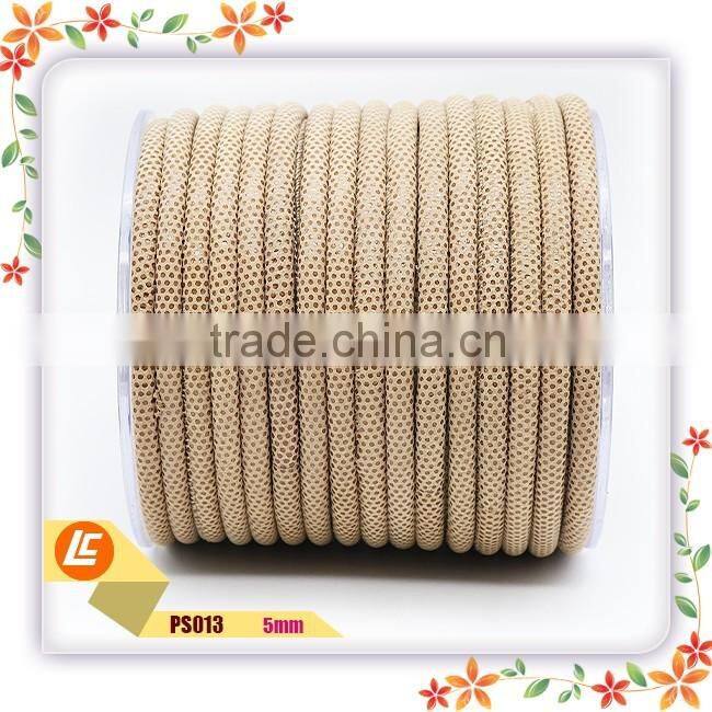 Silver 6mm real customized snakeskin leather cord for fashion bracelets