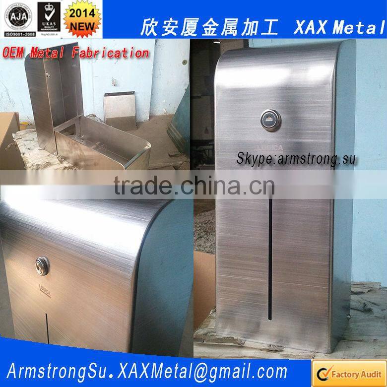 XAX02TD OEM metal fabrication ss304 ss316 Recessed Toilet Tissue Dispenser